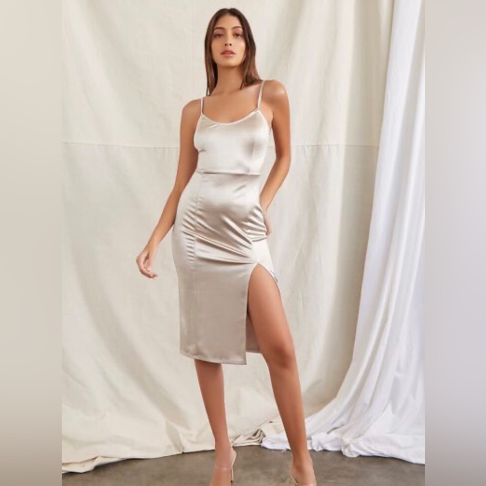 Slim Satin Bodycon Dress